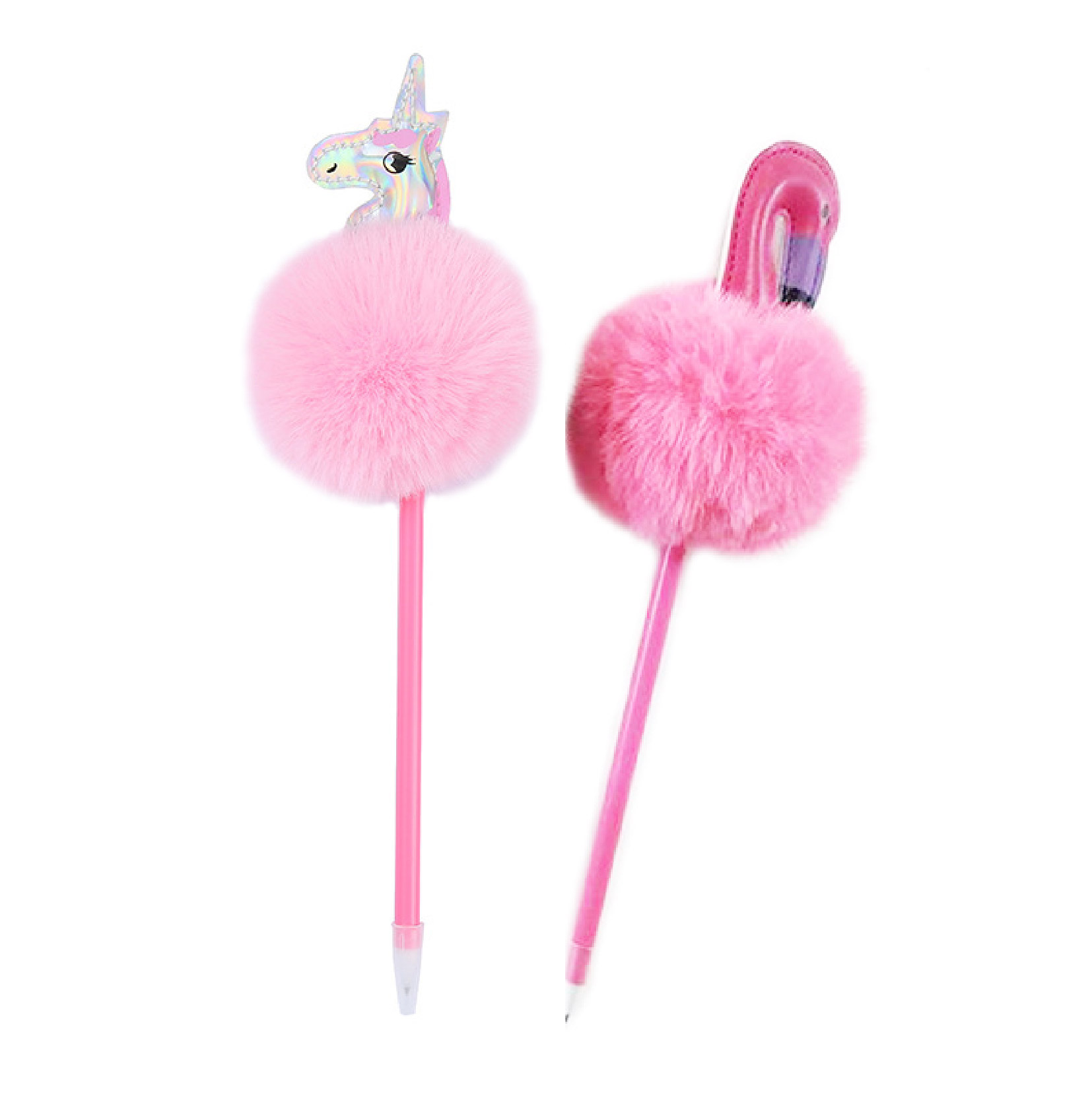 STYLO POMPON FLAMANT ET LICORNE A4/D12/M24