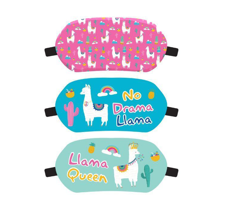 LLAMA  LOVE SLEEPING EYE MASK IN OPP BAG 3ASSTD