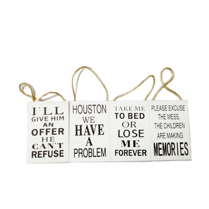 FUNNY QUOTE HANGING SIGNS SET 1 3ASSTD WITH HANG TAG