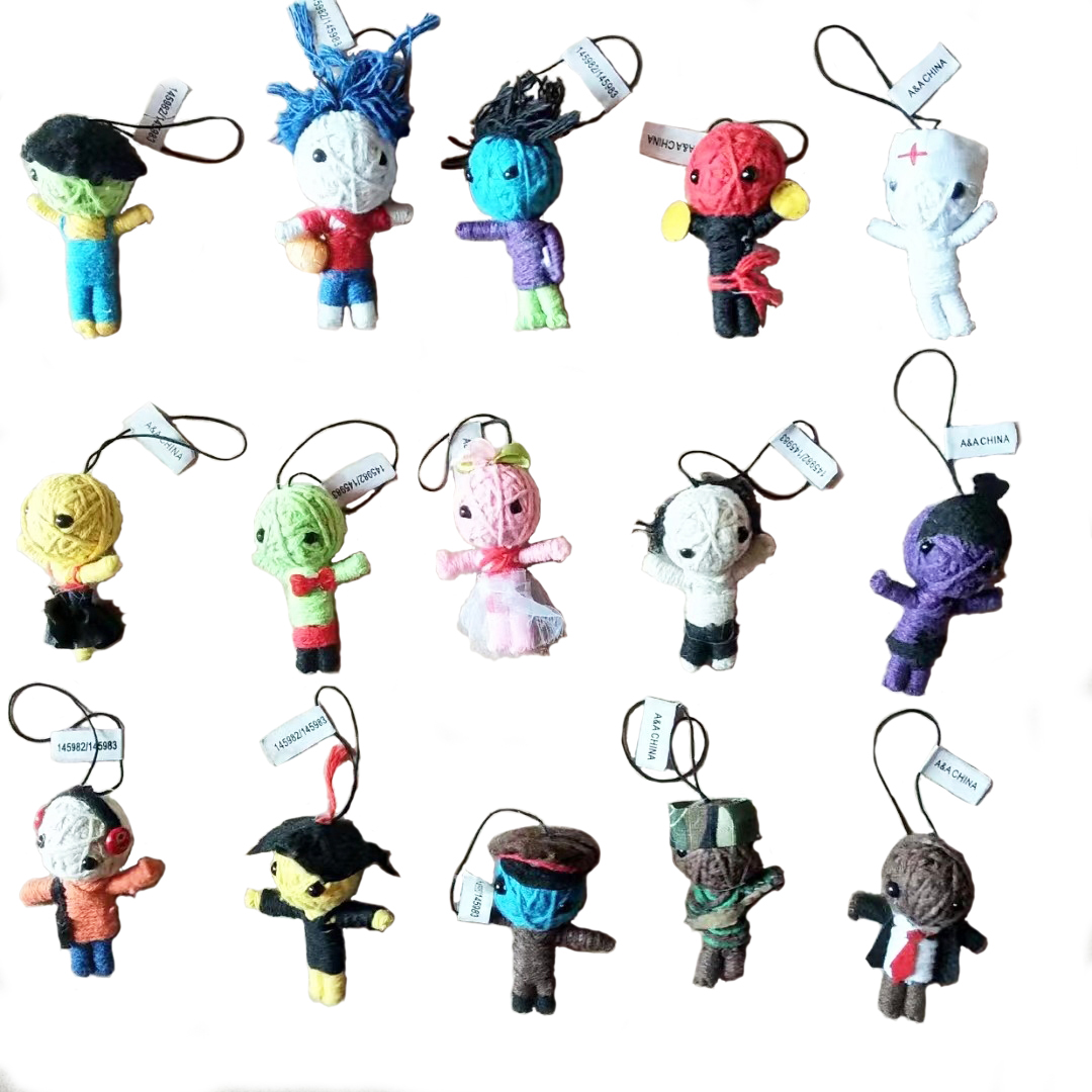 24ASST2.5''VOODOO HORROR DOLL KEYCHAINS(BULK PACKED)