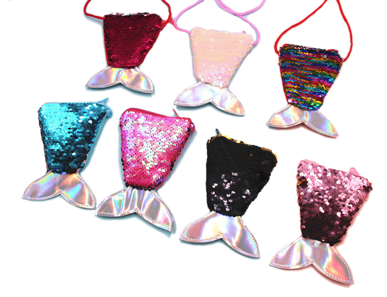 MERMAID TAIL BAG W/SEQUIN- 6 ASST