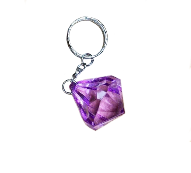 6 ASST COLS DIAMOND DROP KEYCHAIN BULK PACKED
