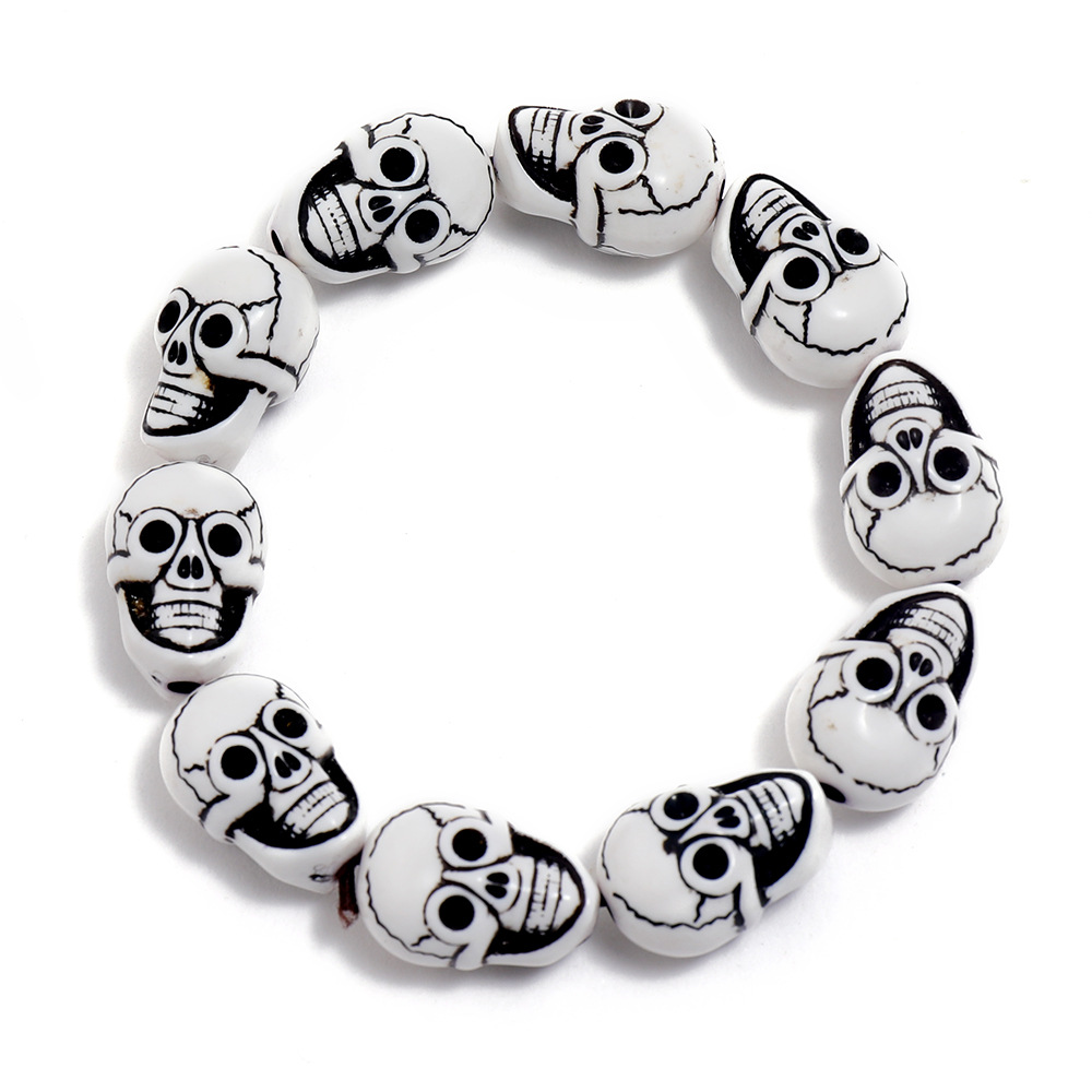2ASST HALLOWEEN BRACELET SKULL & SKULL/BONES W/HANGER IN D/BX