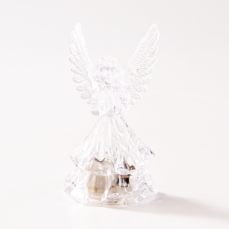 9CM CLEAR ANGEL CHRISTMAS DEC W/HANGING LOOP 2ASS.16D/BOX