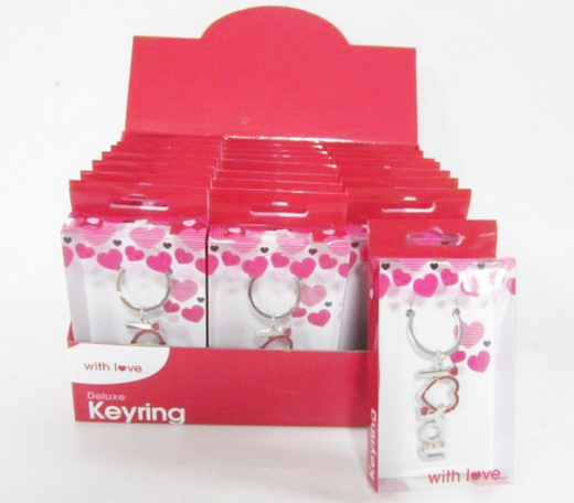 DELUXE I LOVE YOU KEYCHAIN IN COLOUR PRINT PVC BOX 24PC PDQ