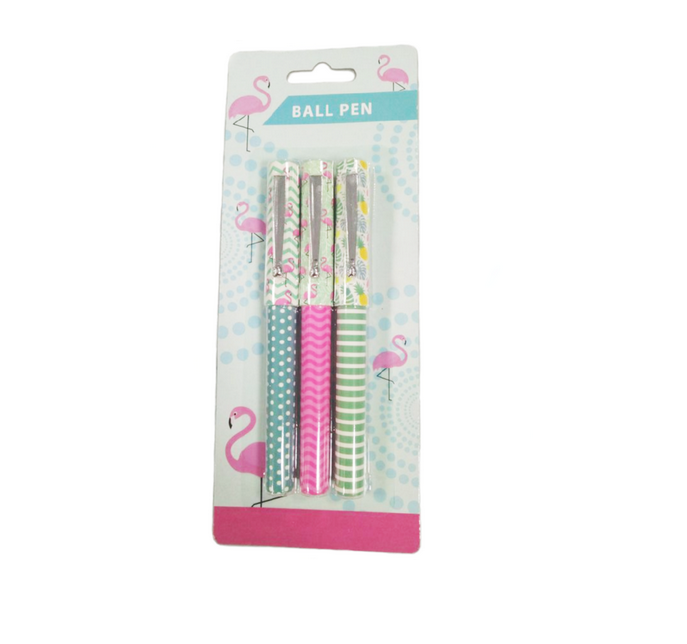 PACK OF 3 FLAMINGO PICTURE PENS