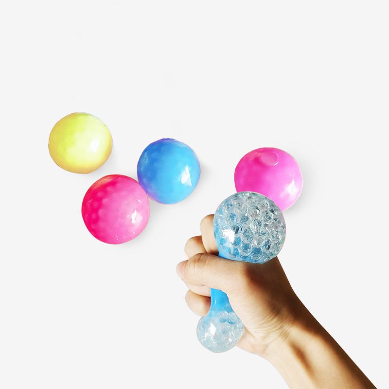 4 ASSORTED STYLE 6.5CM TWO TONE SQUISHY BEAD BALLS