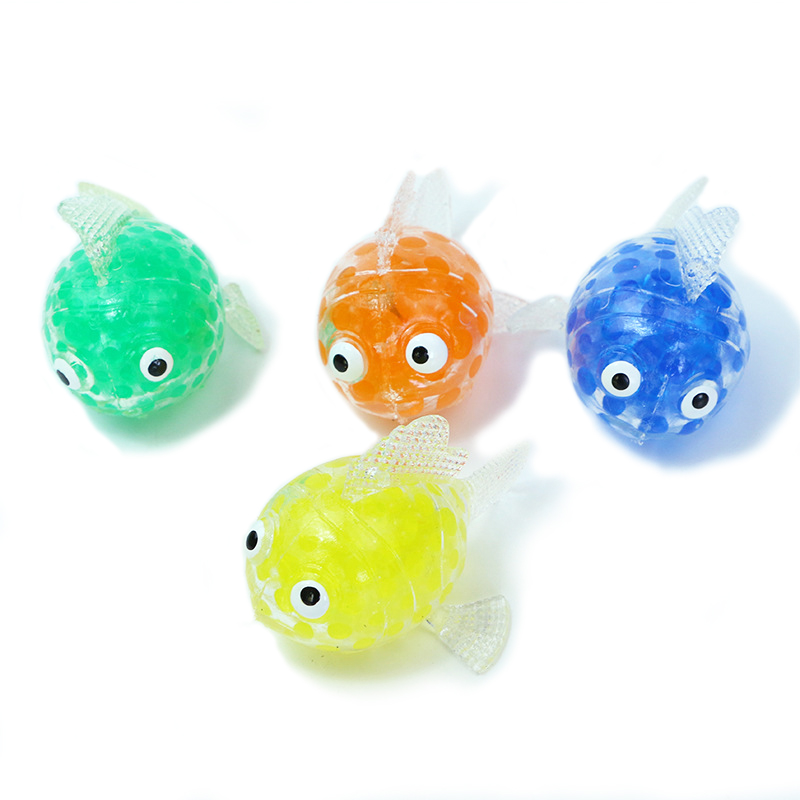 12CM SQUISHY PUFFER FISH WITH SOFT BEADS 12PCS DISPLAY BOX