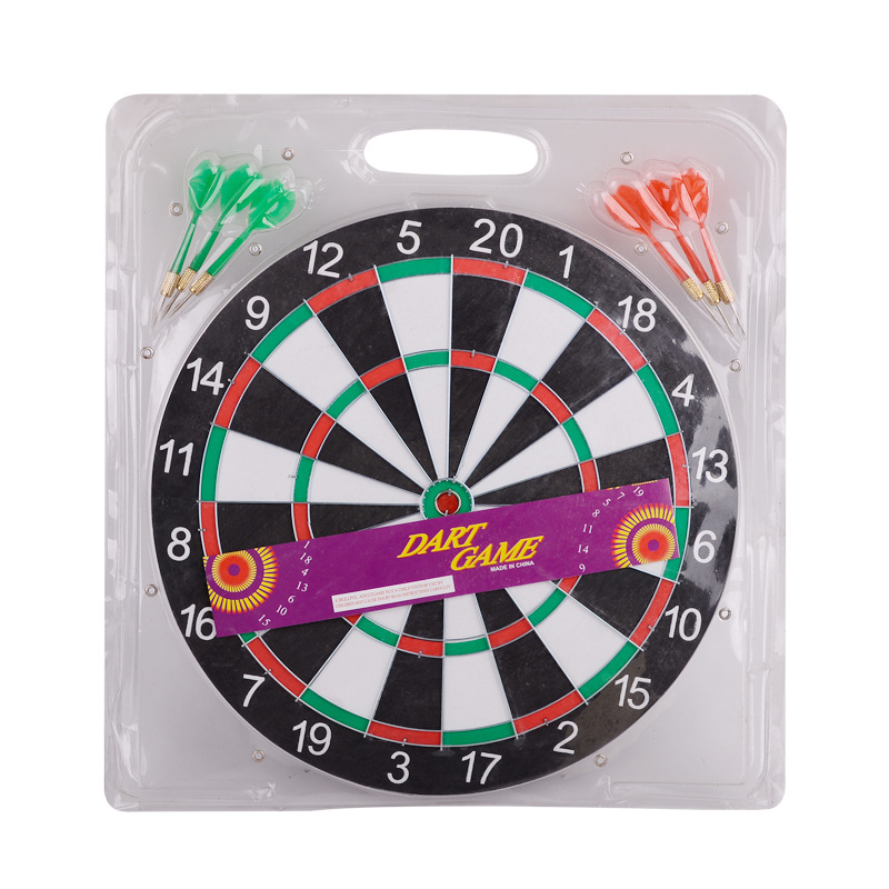 12''DART BOARD W/6XMETAL DARTS IN CARRY CLAM PACK