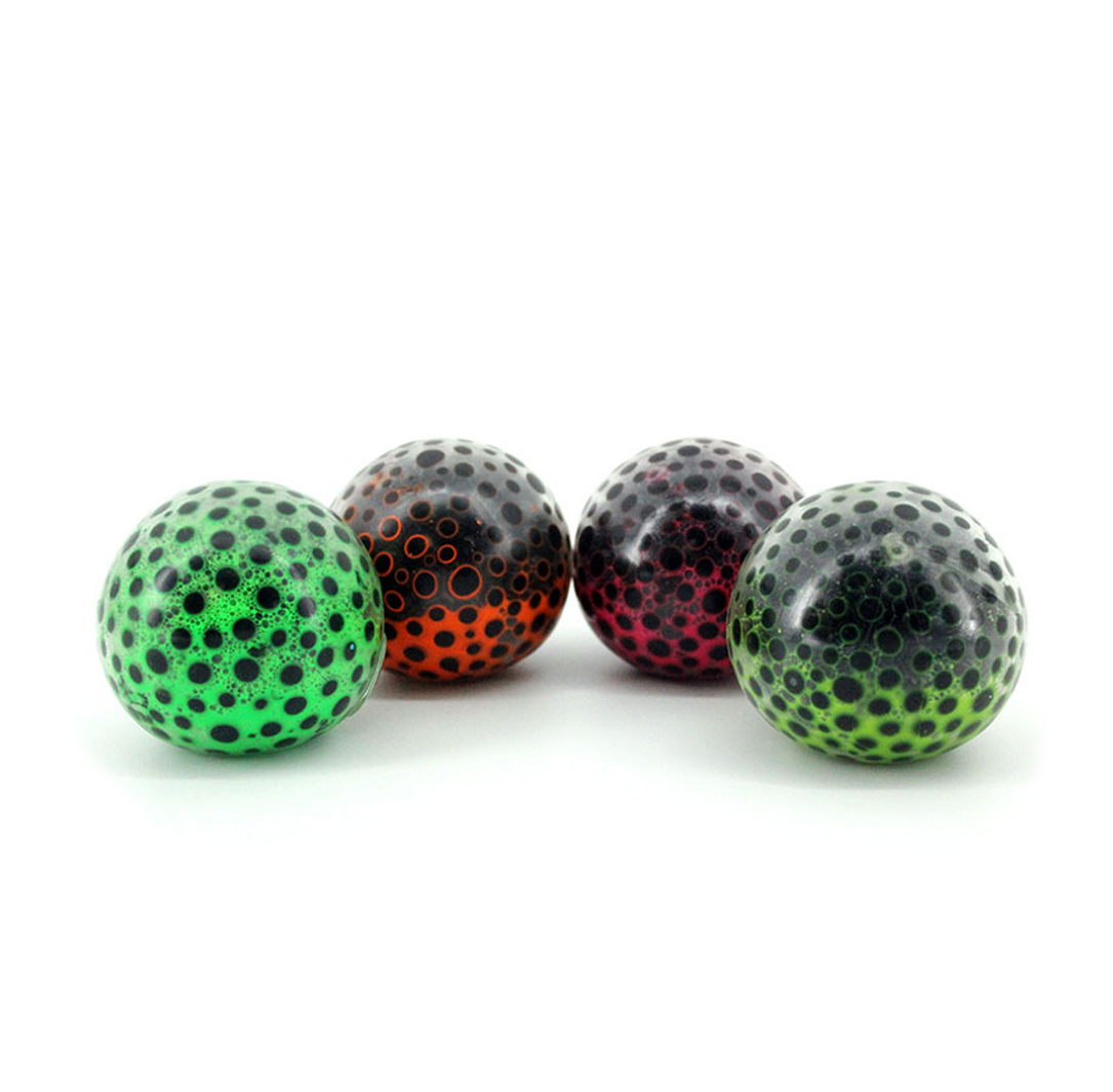 4ASSORTED 6CM NEON BEAD SQUISHY BALL IN POLYBAG