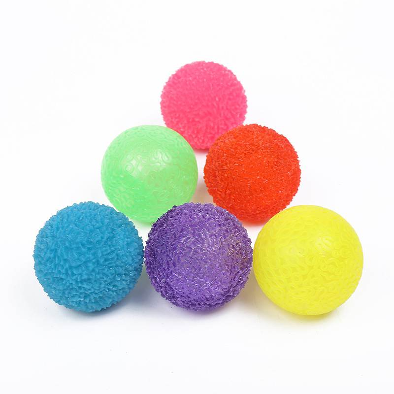 6.5CM CRINKLE MOON BALL WITH LIGHT 12PCS IN DISPLAY BOX