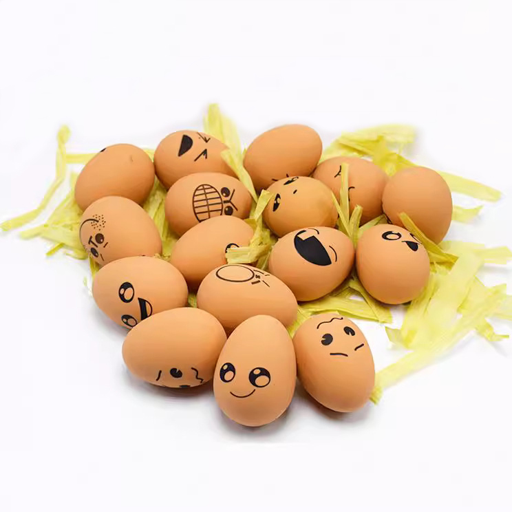 HIGN BOUNCE EGG WITH FUNNY FACE 12PCS IN EGG CRATE D/BOX