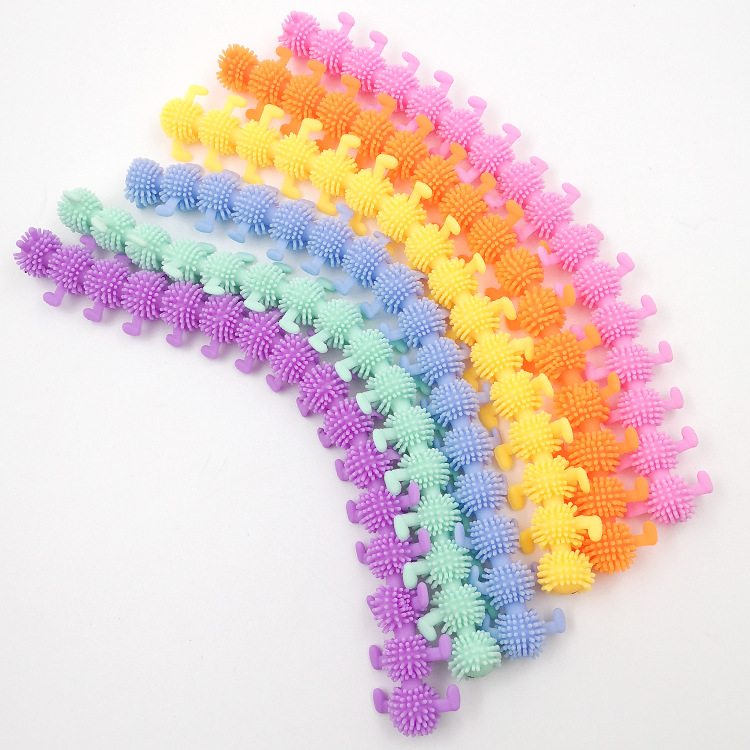 23CM SUPER STRETCH CATERPILLAR 12PCS IN DISP BOX 6ASST COLOUR