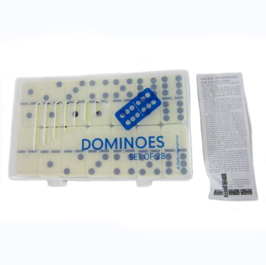 HI-QUALITY DOUBLE 6 DOMINOES W/SPINNER IN CARRY CASE