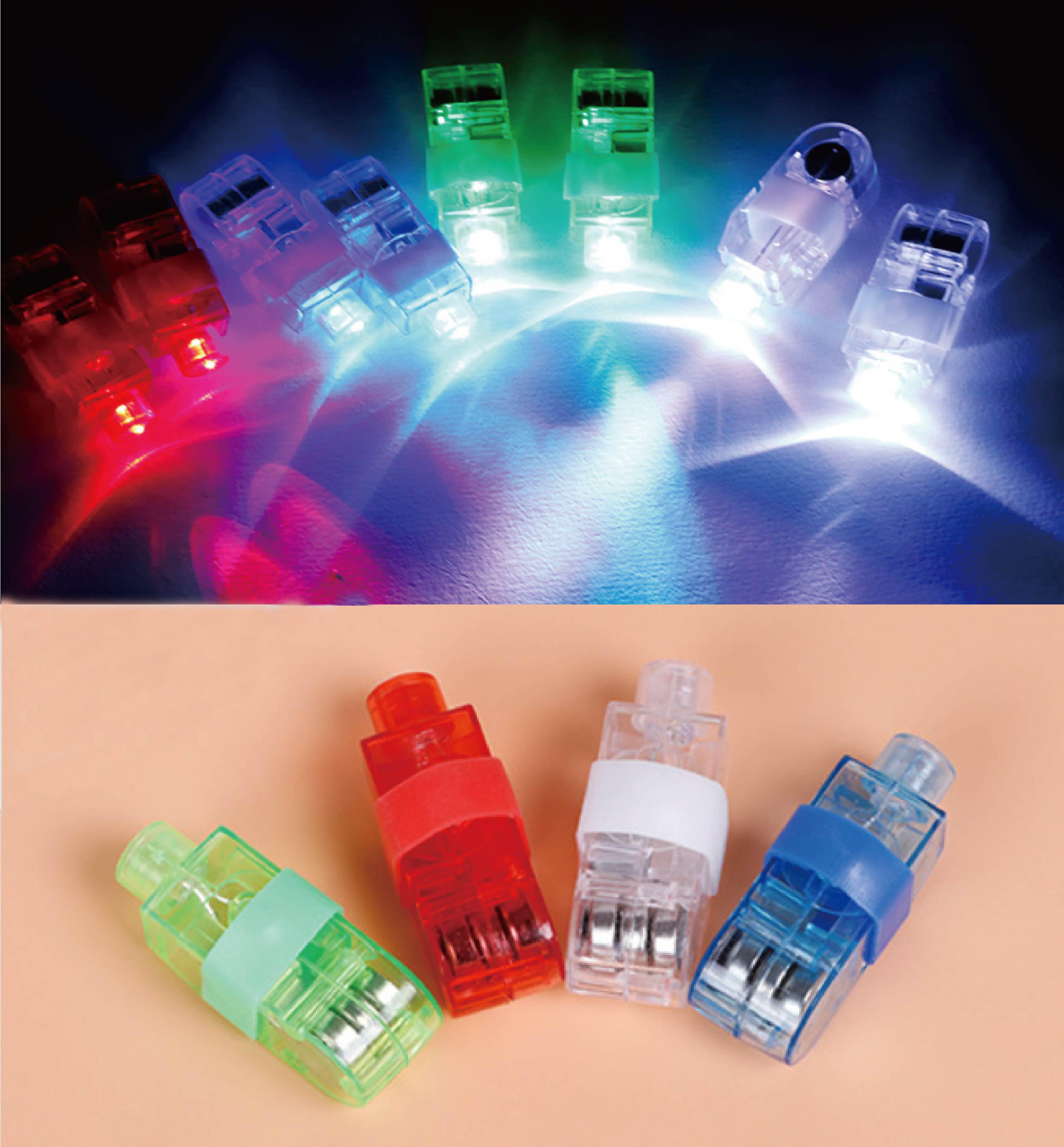 4PCS FINGER LIGHT UP LASER LIGHTS ON BLISTER CARD
