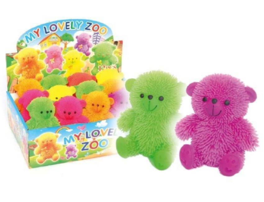 9CM TPR BEAR WITH FLASHING IN DISPLAY BOX