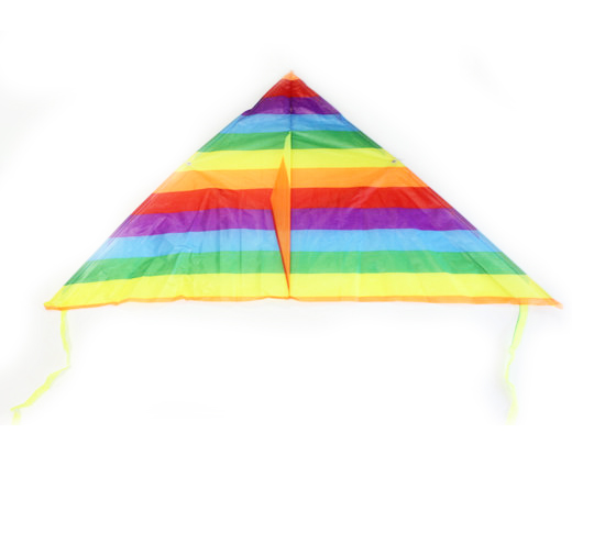 1.2MTR X 60CM MUL TI-STRIPE VULCAN SHAPE KITE W/TAIL PBHC