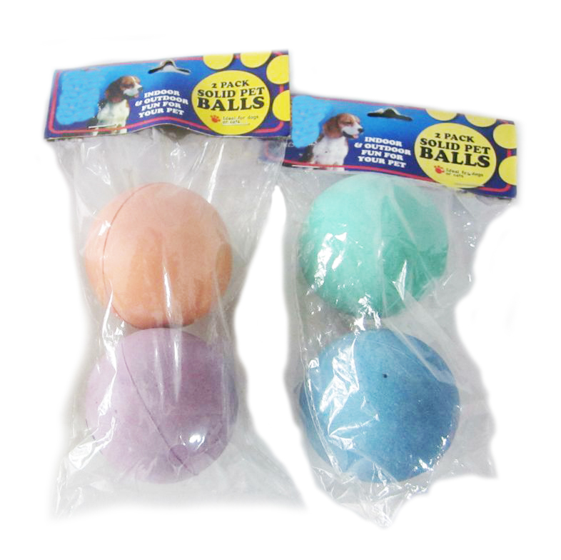 2PC COLOURED DOG BALLS IN PBHC IN 24PC D/BOX