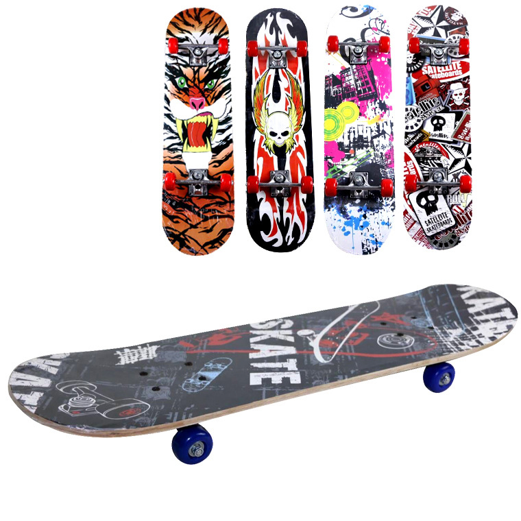 31''x8'' WOODEN SKATEBOARD W/2 SIDE PRINTING 6ASST DESIGNS