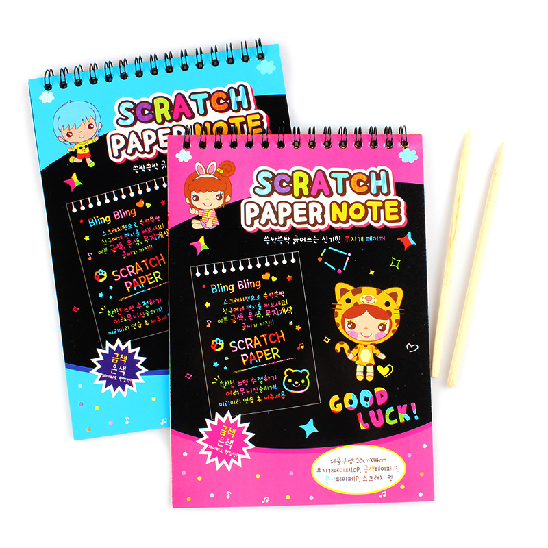 SPIRAL TOP 12PAGE SCRATCH NOTBOOK W/STICK