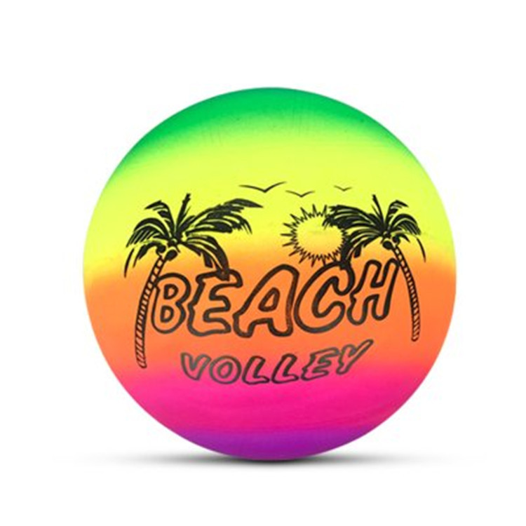 10''PVC FOOTBALL RAINBOW DSIG IN NET BAG WITH HANGTAG