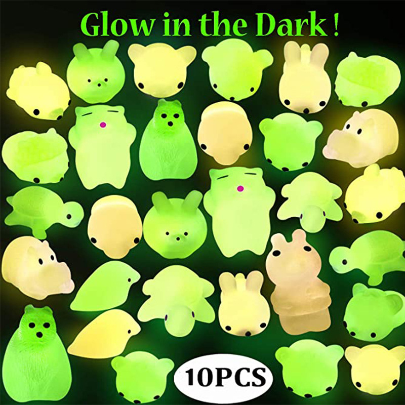 16PCS GLOW IN DARK SQUIGIES IN PVC BOX.16PVCS PER DISPLAY BOX.TPR MATERIAL PER DISPLAY BOX. TPR MATERIAL. SINGLE BOX