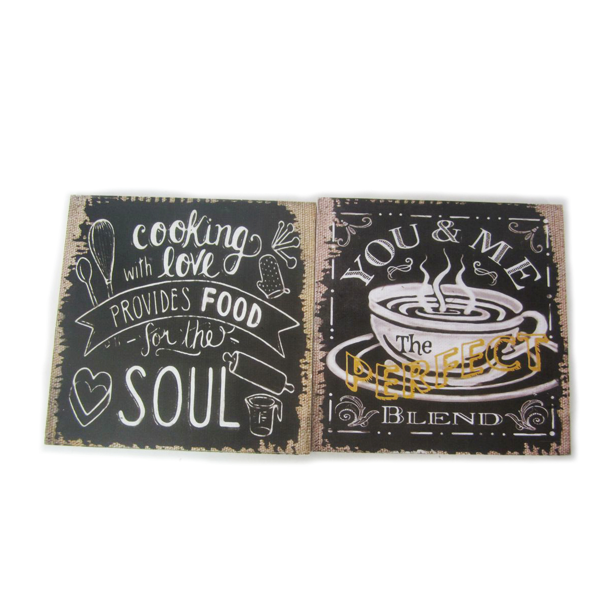 COOKING/COFFEE QUOTES PLAQUE 2ASSTD WITH HANG TAG