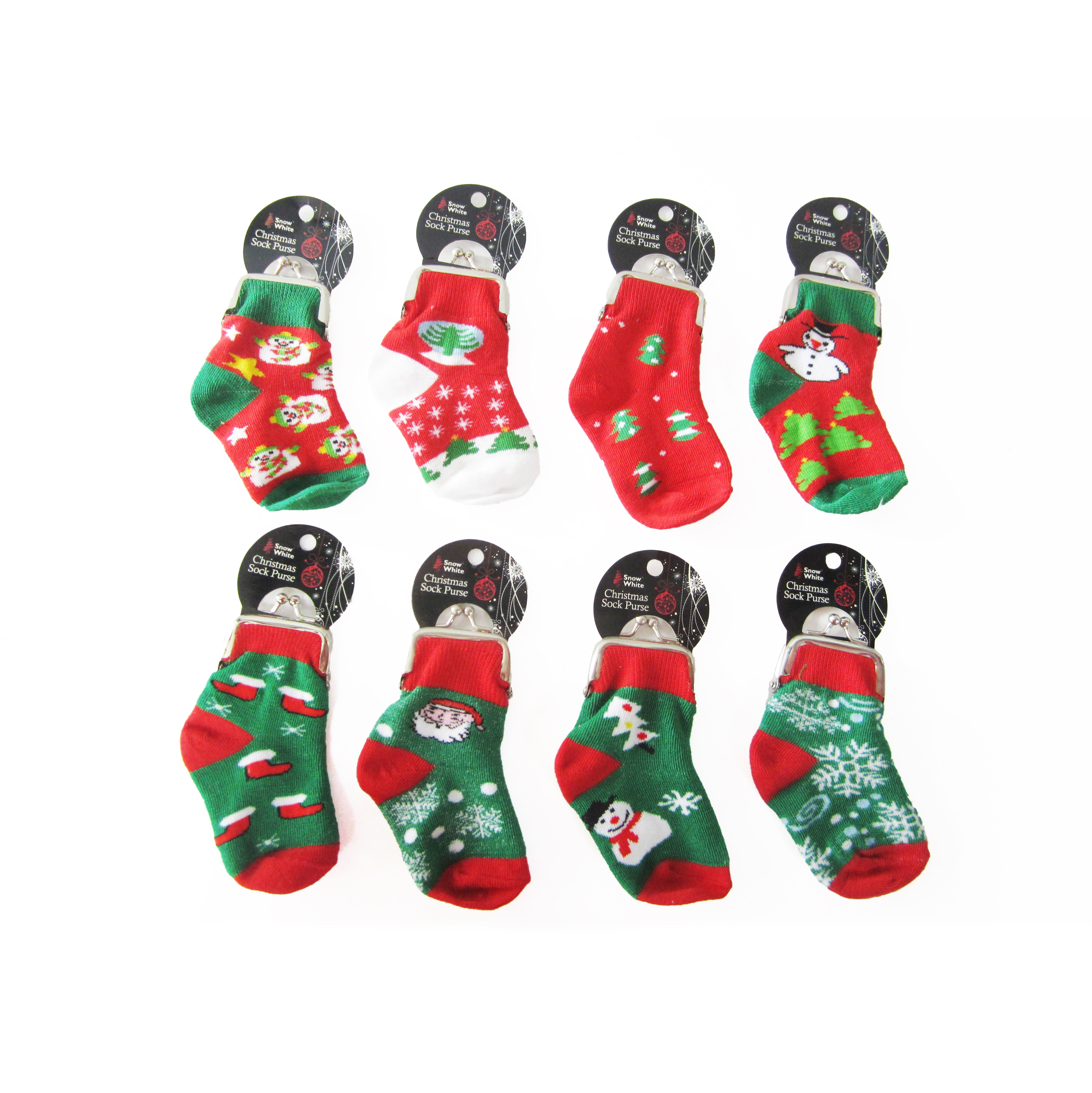 CHRISTMAS NOVELTY SOCK PURSES WITH 48 DISPLAY STAMD