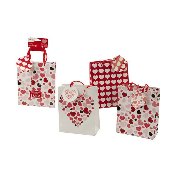 2PK LARGE SIZE HEART DESIGN GIFT BAGS