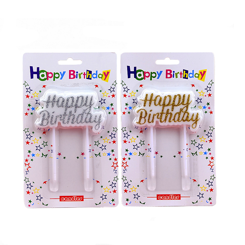 GLITTER HAPPY BIRTHDAY SIGN CANDLE