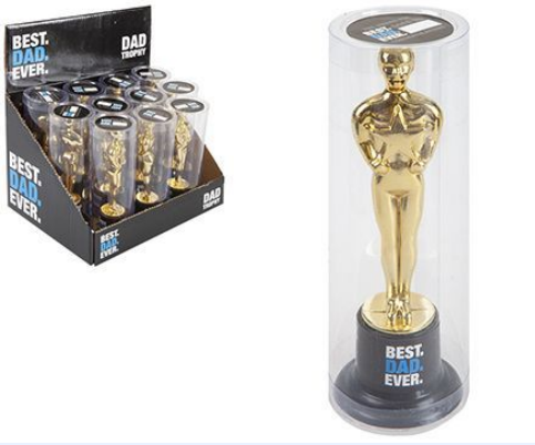 BEST DAD EVER TROPHY IN PVC TUBE 12PCS IN DISPLAY BOX