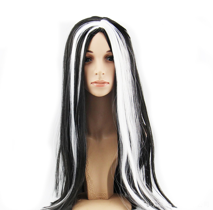 PERRUQUE ADULTE NOIRE ET BLANCHE