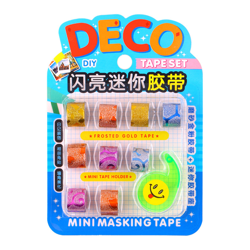 9PCS MINI GLITTER TAPE & DISPENSER ON B/CARD 20PC D/BX