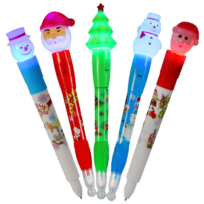3ASSTD LIGHT NOVELTY CHRISTMAS PENS IN 24PC DISPLAY BOX