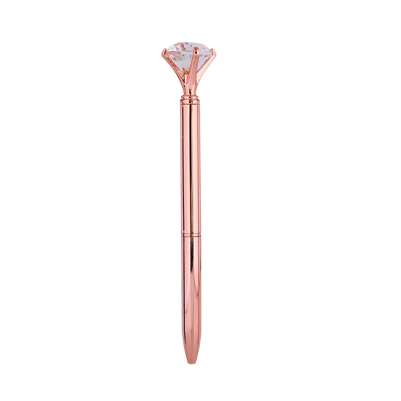 ROSE GOLD DIAMOND TOP BALL PEN W/METAL BARREL