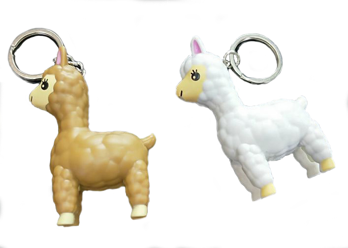 3AST B/OP LIGHT/SOUND 7X4CM LLAMA KEYCHAIN IN D/BOX
