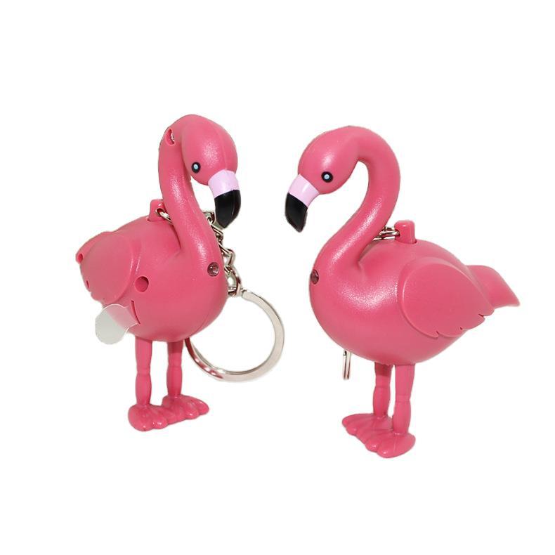 B/OP LIGHT&SOUND 8CM FLAMINGO KEYCHAIN IN D/BOX