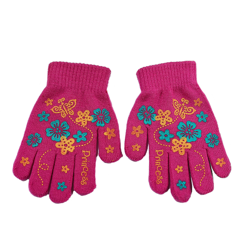 4ASST COL PRINCESS RUBBER DECAL GLOVES WITH HANGTAG