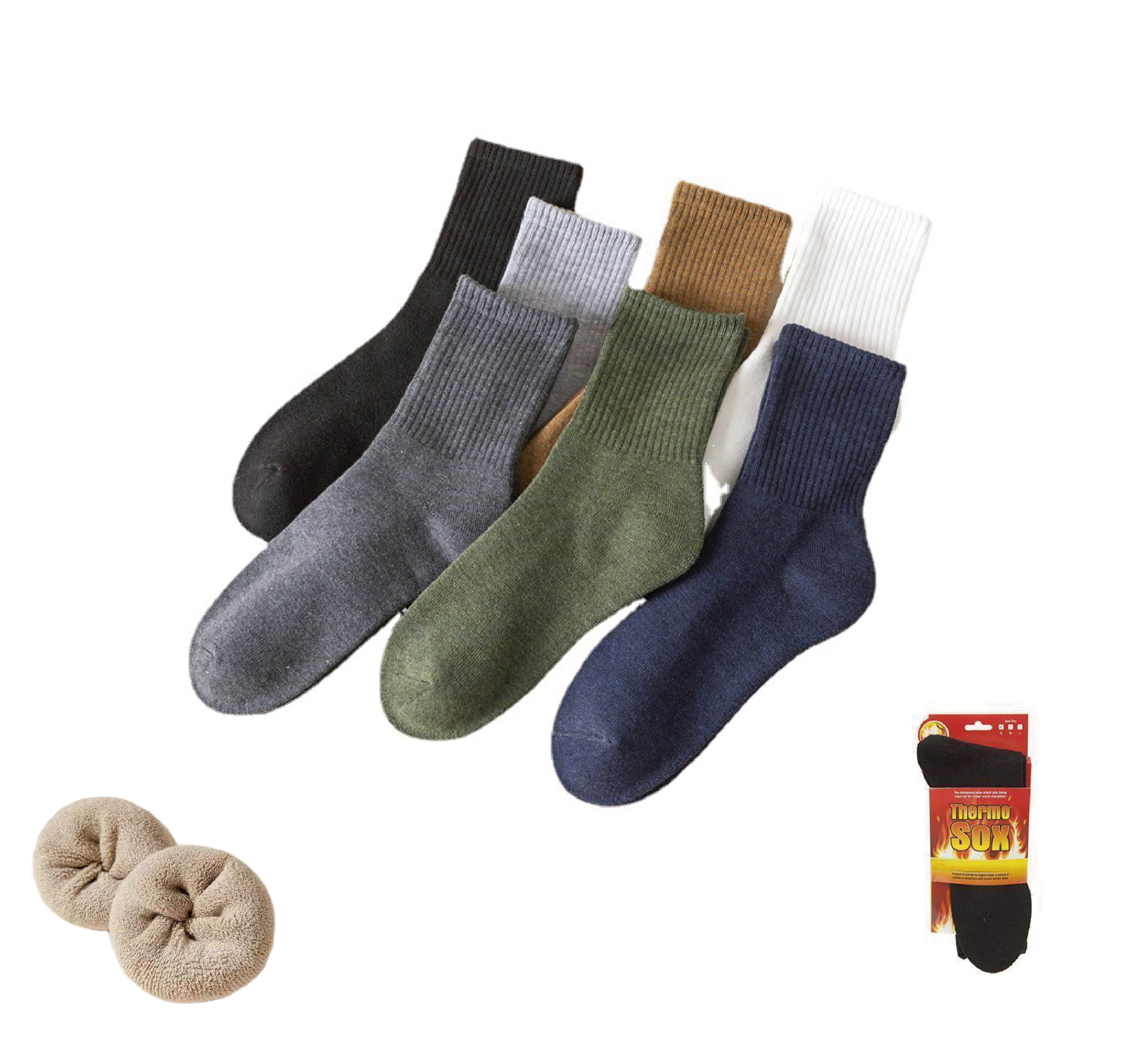 THERMAL INSULATION BLACK KNITTED THERMAL SOCKS ON HANGR