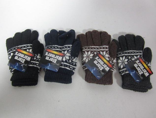 CHILDS HEAVY KNITTED PATTERNED GLOVE