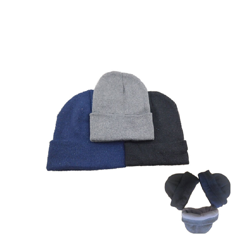3ASSORTED HI QUALITY FLEECE LINED BEANIE HAT